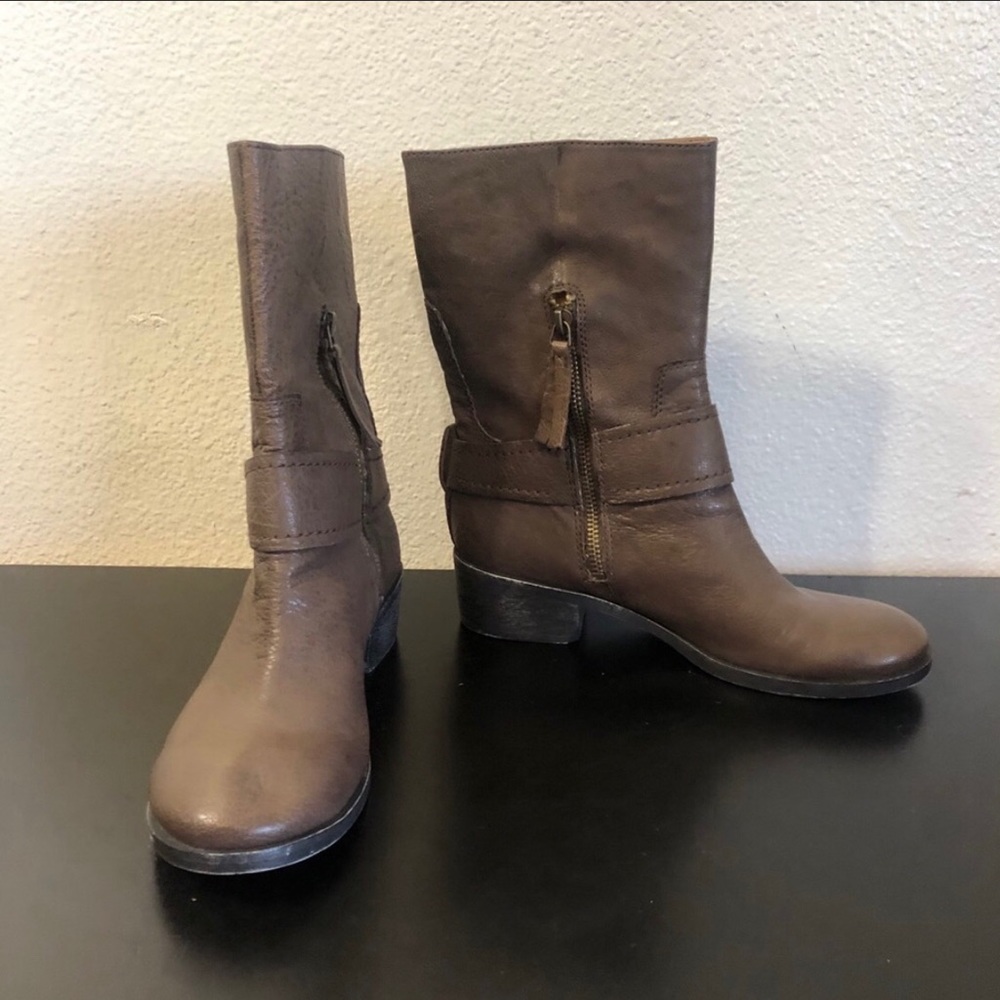 Nine West Brown Faux Leather Boots